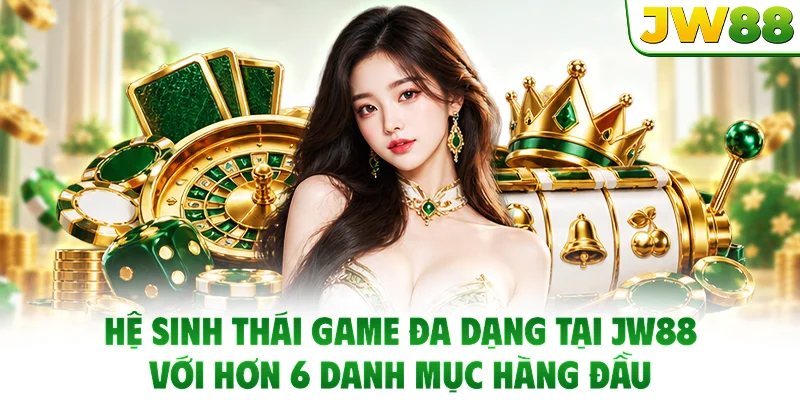 Hệ sinh thái game đa dạng tại JW88 với hơn 6 danh mục hàng đầu